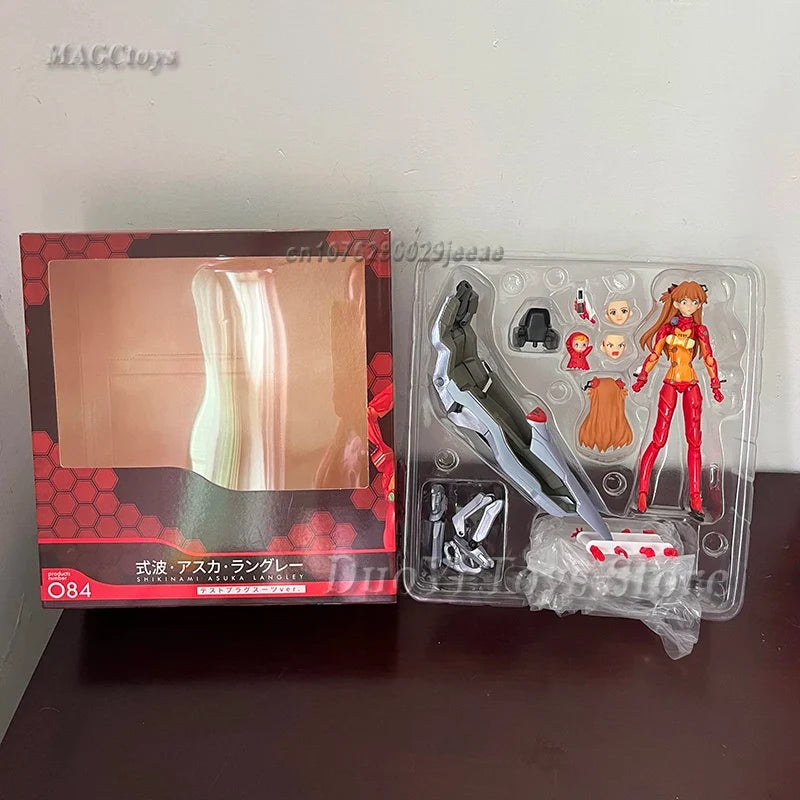14CM Figma 084 Asuka Langley Shikinami: Test Plugsuit ver. Evangelion:2.0 Asuka NEW THEATRICAL EDITION Action Figure Model Toys