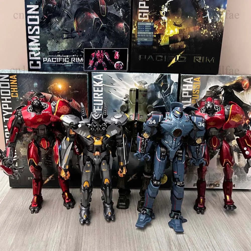 NECA Figure Pacific Rim Figure LED Red Tramp Japanese Mecha Gipsy Danger Obsidian Fury The Eureka Raiders Armour Room Decor Gift