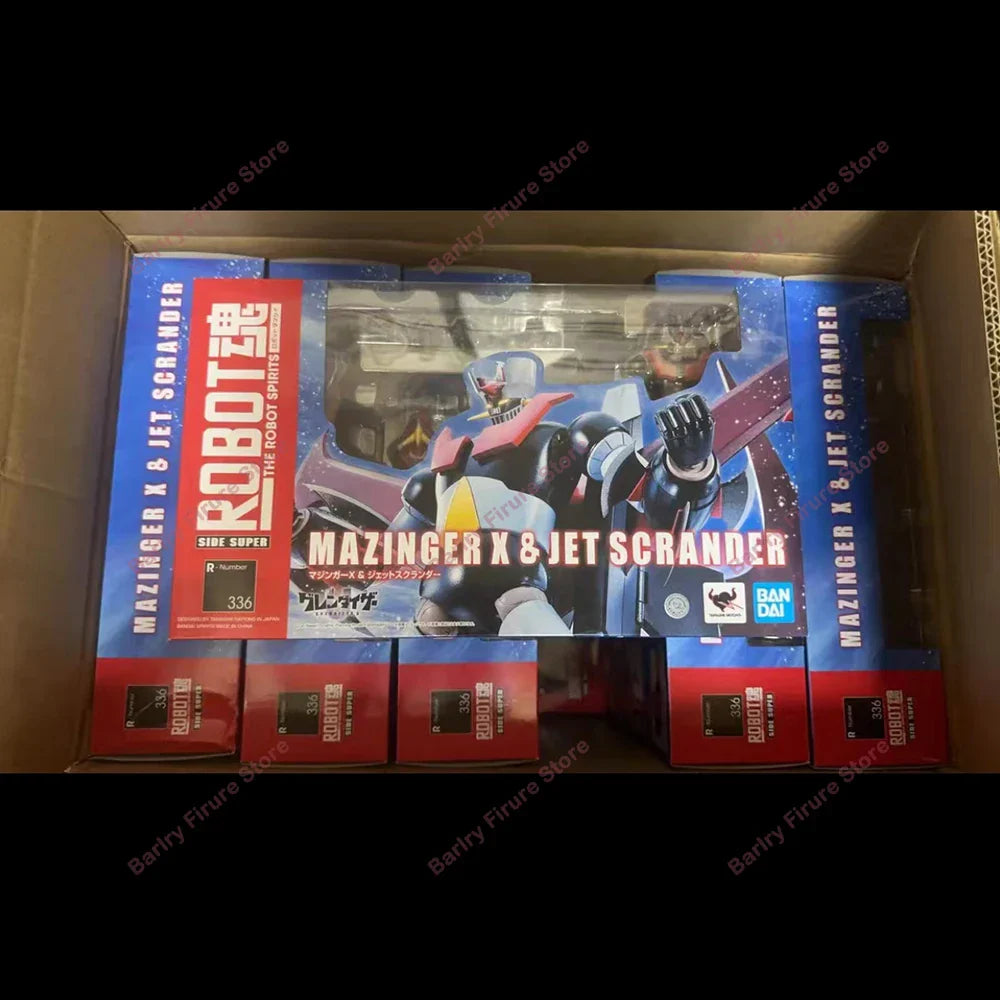 Original Echtes Verpacktes Modell BANDAI THE ROBOT SPIRITS Grendizer U 15cm Mazinger X & Jet Scrander Anime Figur Actionfigur Spielzeug