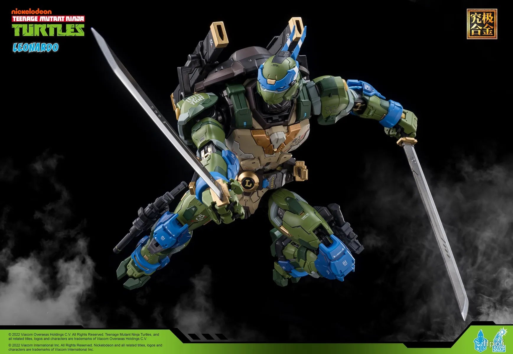 In StockOriginal HeatBoys Mecha Ninja Turtles Leonardo Da Vinci Alloy Mecha Finished Model Collection Gift