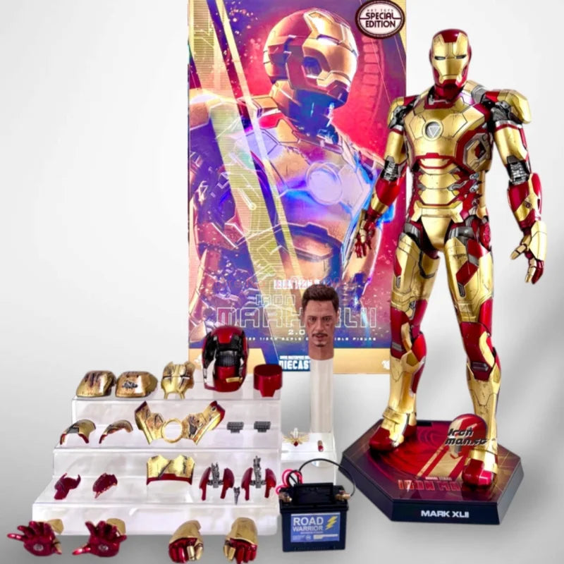 Original Hot Toys Iron Man Mms758 Action Figure 1/6 Avengers Iron Man Mk85 Mms759 Deluxe Edition Battle Damage Version Toys