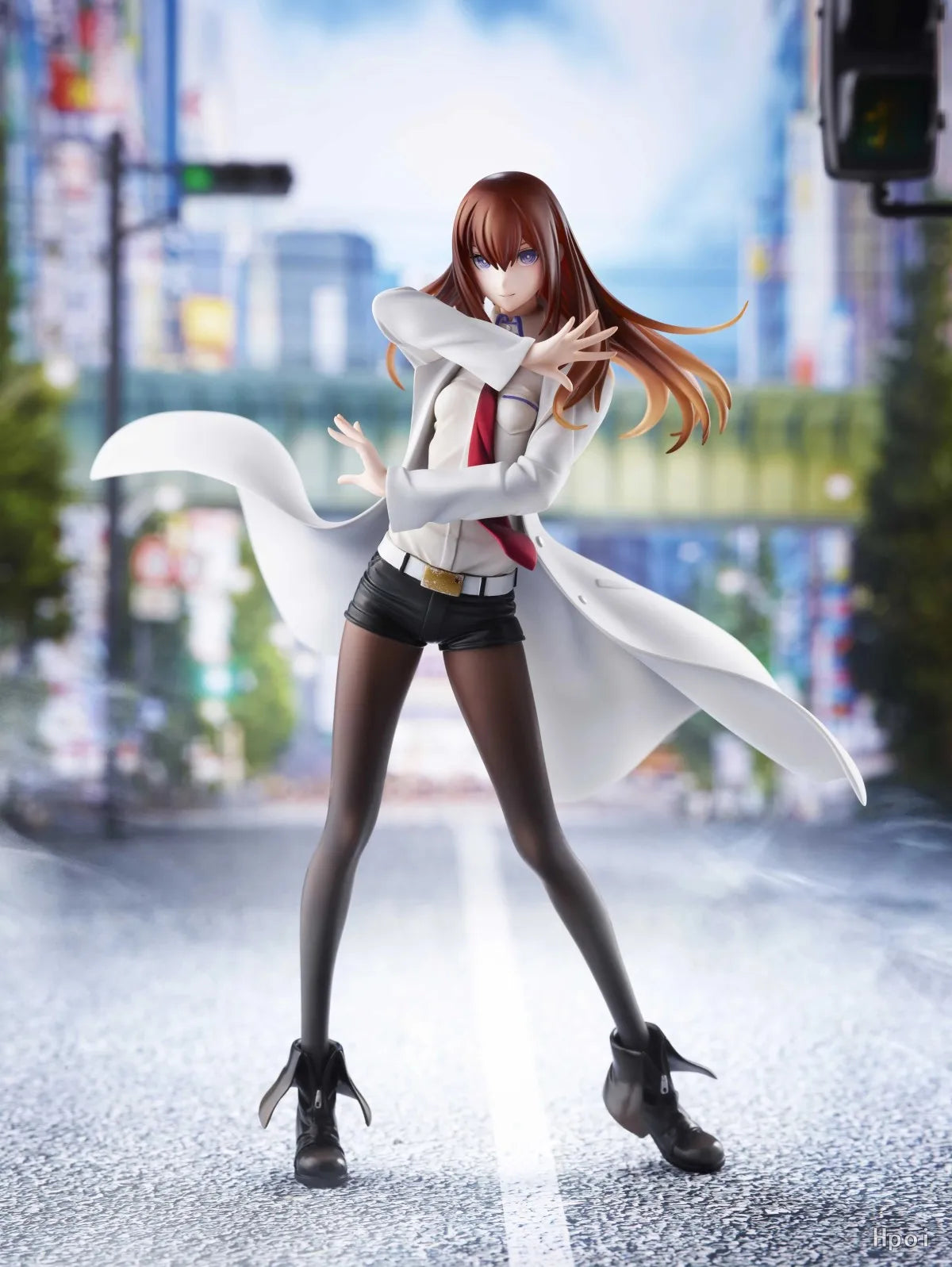 22.5CM Anime Steins;Gate Makise Kurisu Dream Tech Figure 1/7 White Coat Style Standing model toy doll Aciton Figure PVC