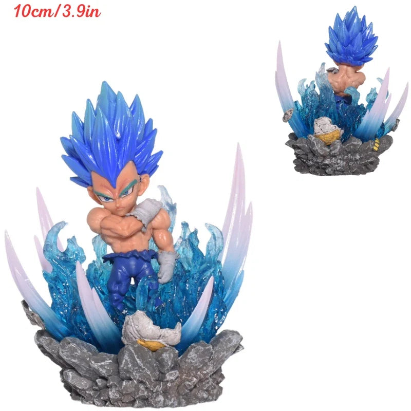 Q Version Dragon Ball Z Vegeta Figure Toys DBZ Vegetto Super Saiyan Cartoon Action Figurine PVC Collection Model Dolls Gifts Kid