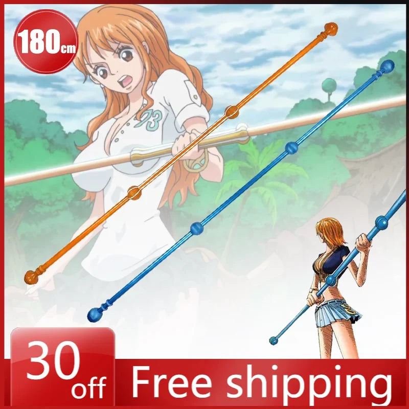 180cm ONE PIECE Figure Nami Stick Magic Enhanced Edition Cosplay Prop Model Pvc Desktop Ornament Decorations Children Toys Gift
