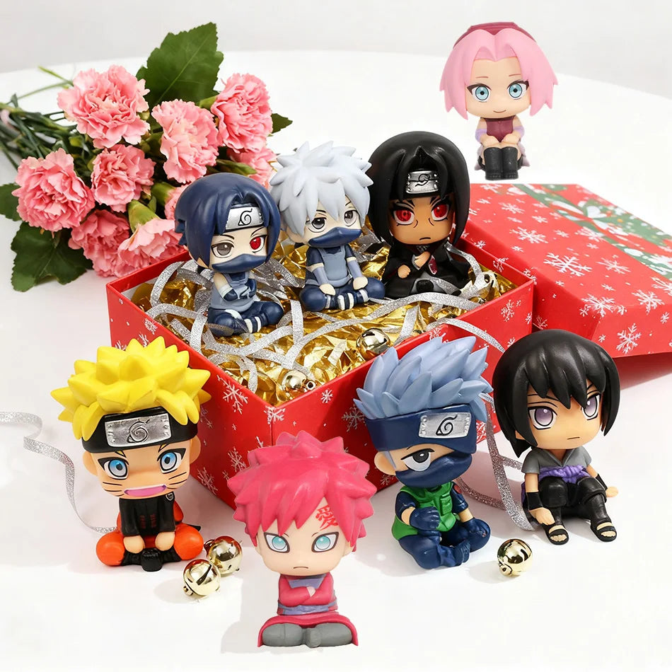 Anime Figure Naruto Kakashi Action Figure Q Version Kawaii Sasuke Itachi Figurine Car Decoration Collection Toy Christmas gift