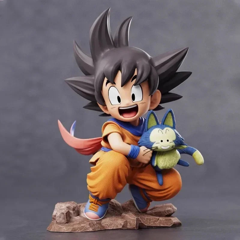 10cm Anime Dragon Ball Z Goku Hug Pula PVC GK Figure Yamcha Anime Collection Model Toy Gift Ornaments Goku Figure