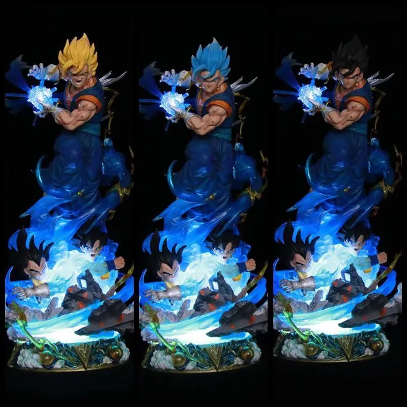 46cm Dragon Ball Vegetto Combat Posture Japan Anime Figure Model Statue Boys Collection Desktop Decoration Ornament Toy Gifts