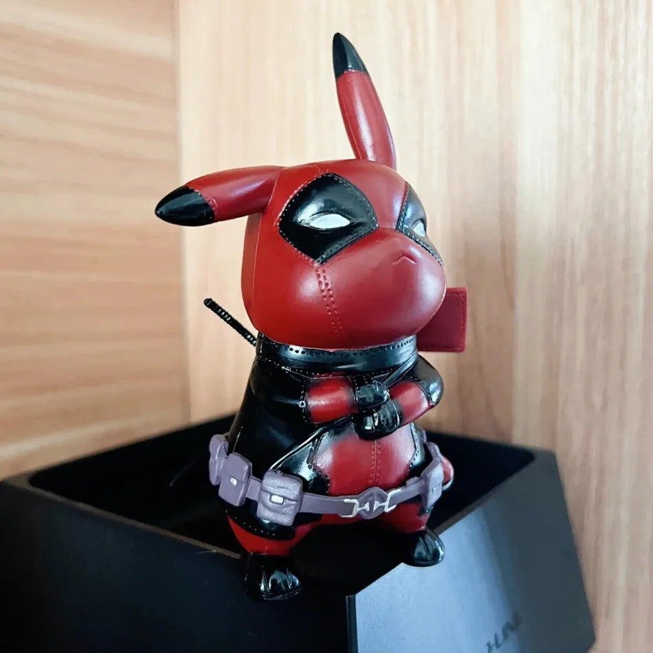 Pikachu Cos Deadpool Figure Q-Version Pikachu Action Figures Statue Model Desk Decoration Collection Dolls Toys Chrismas Gift