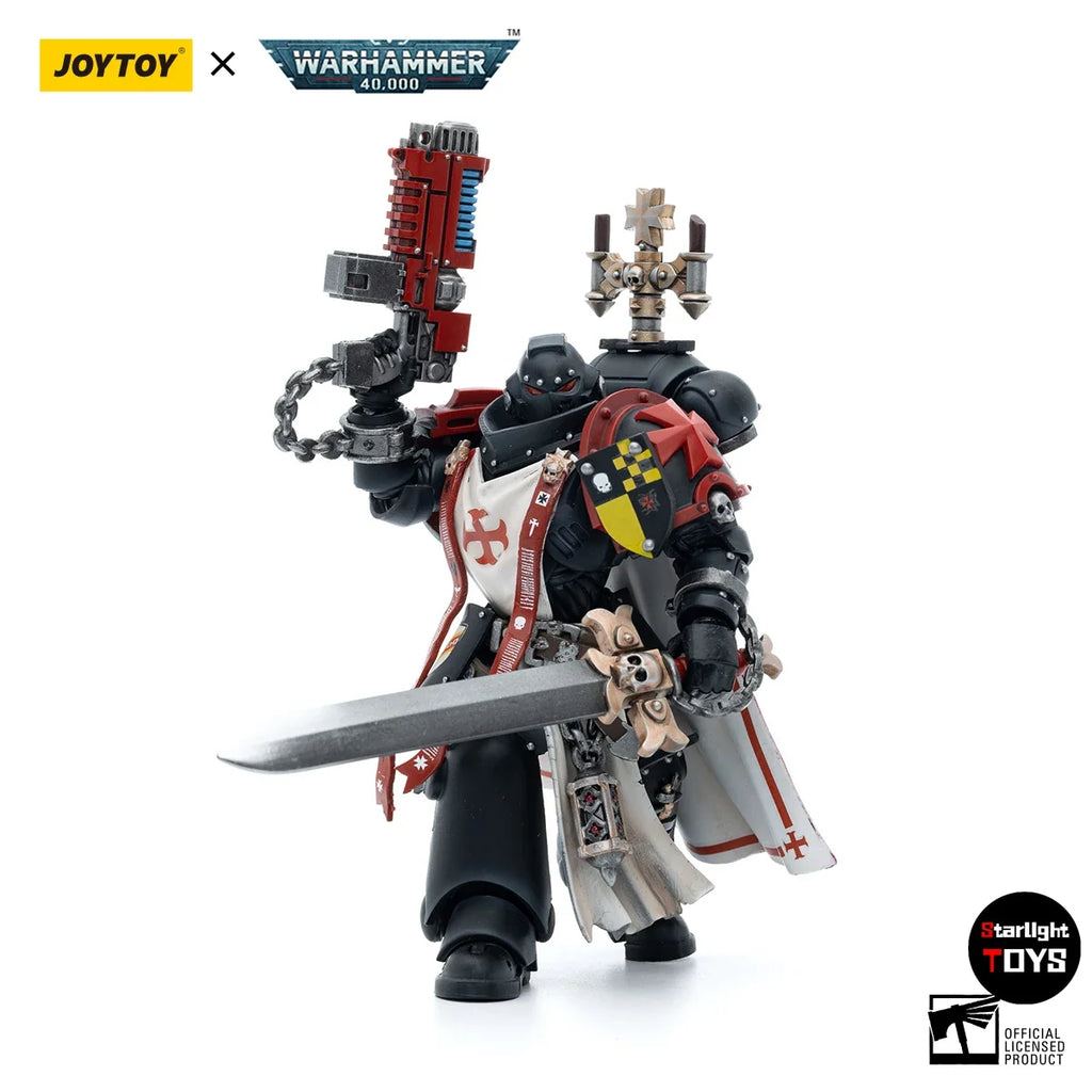 JOYTOY Warhammer 40K Black Templars Sword Brethren Brother Lombast Model Toy Doll 1/18 Action Figure
