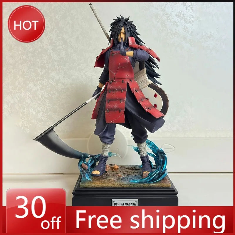 36cm Cartoon Figure Uchiha Madara Standing Posture Luminable Collect Model Pvc Desktop Ornament Decorations Holiday Gifts Toys