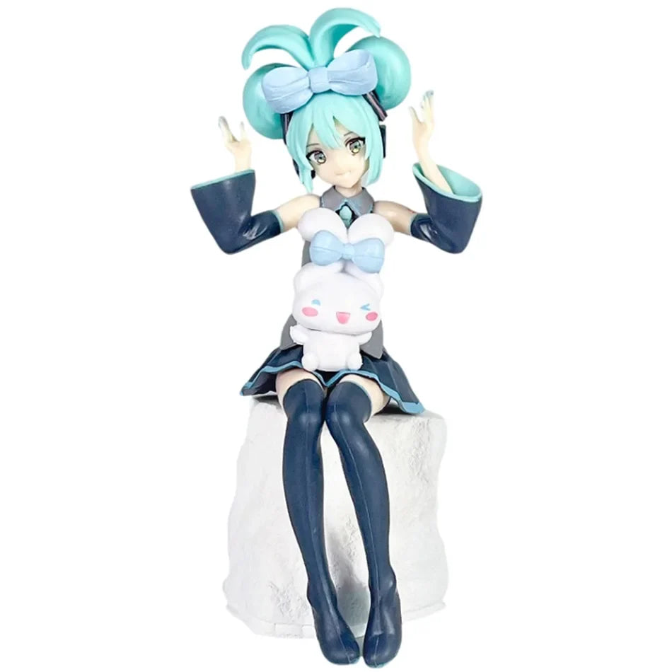 18cm Anime Hatsune Miku X Cinnamoroll Figure panda series Cute Statue  PVC Model Doll Toy children Birthday Christmas Gift