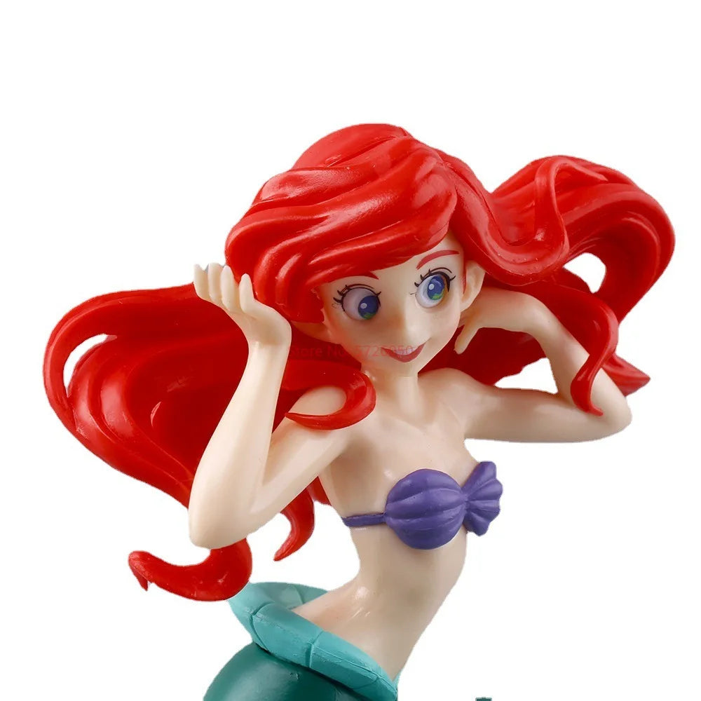 Disney Anime 19cm Little Mermaid Ariel Action Figure Toys Ariel The Princess Collection Room Car Cake Decoration Gift for Kids