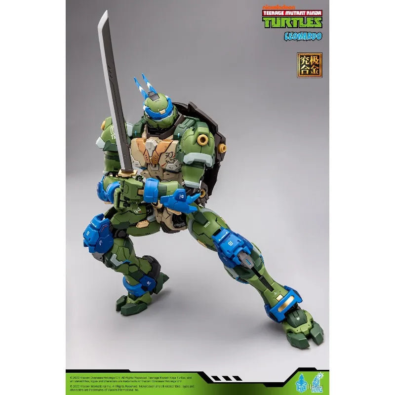 HeatBoys Genuine Teenage Mutant Ninja Turtles Leonardo Mech Finished Product Model Alloy Finished Product Action Figure Collect
