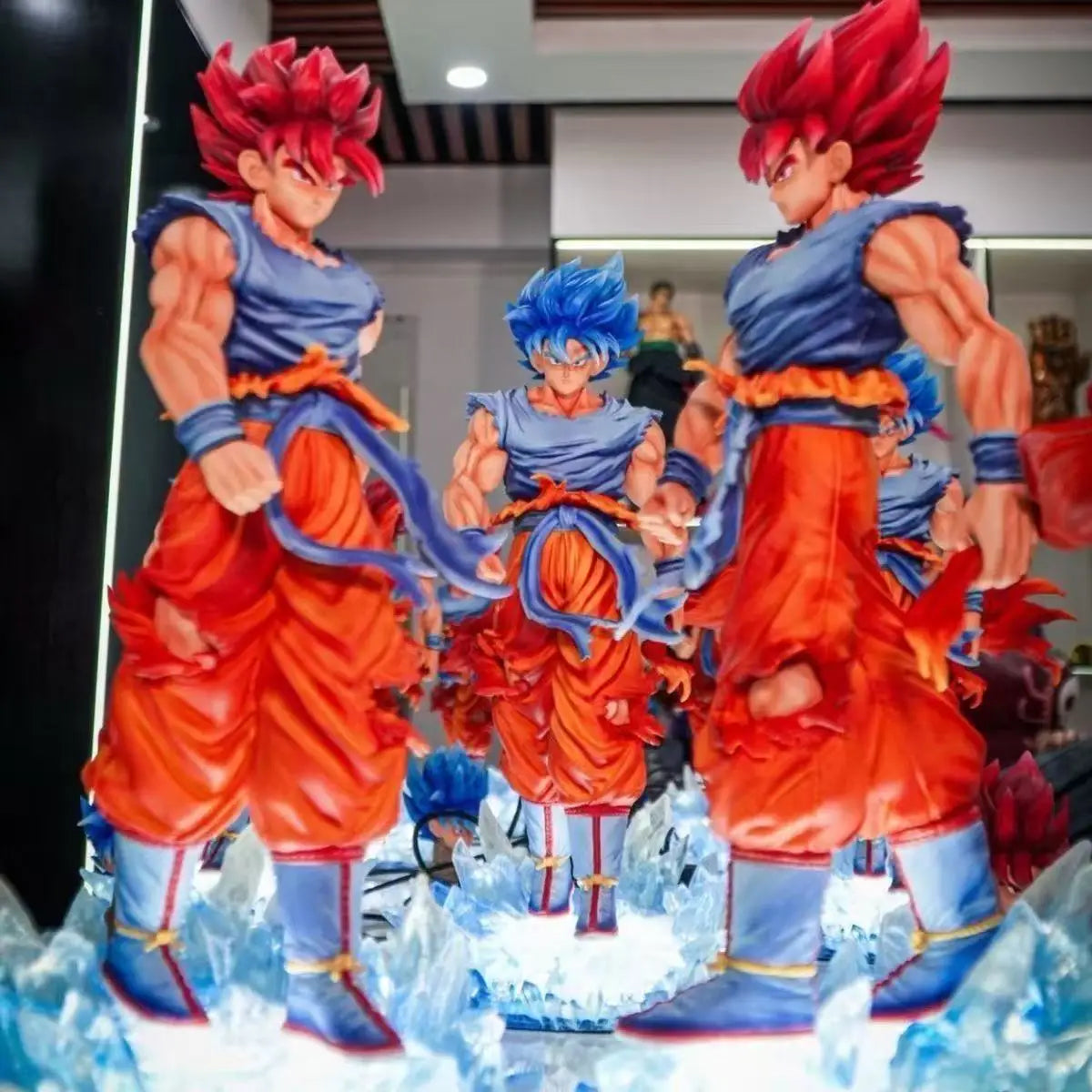 Jt Statue Dragon Ball Z Son Goku Figure Goku Blue Jt Led Base Super Saiyan Action Figures Collection Model Toys Gift