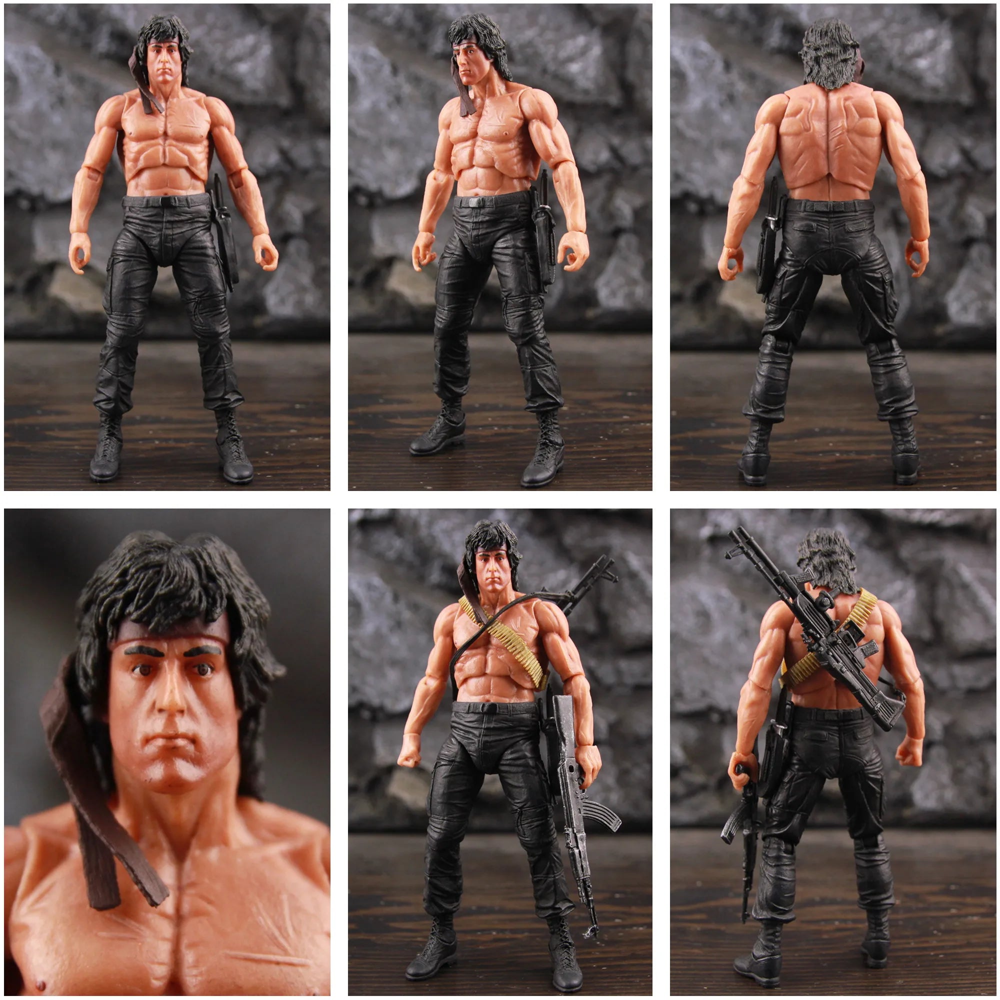 Classic Movie First Blood Ron Kim John J.R Rambo 7" Action Figure Special Forces Soldier Avenger Sylvester Film Toys Doll Model