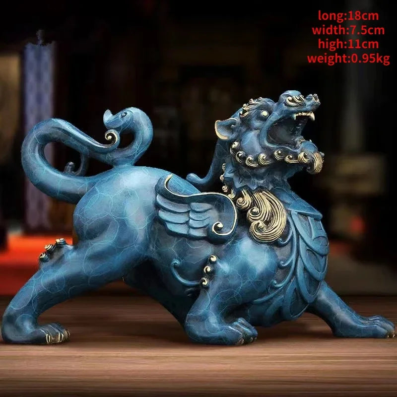 High Quality Copper Mythical Animal Pi Xiu Mascot Sculpture Ornaments Home Decor