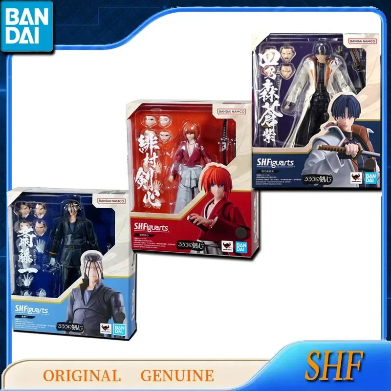 Bandai Anime Genuine SHFiguarts SHF HIMURA KENSHIN HAJIME SAITO AOSHI SHINOMORI Action Figure Toys Kids Gift Model Ornaments