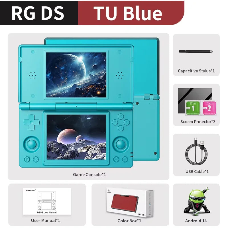 Anbernic RG DS Retro Video Game Console Flip Game Player Android 14 4 Inch IPS Dual Multi-touch Screen RGDS For boys gifts