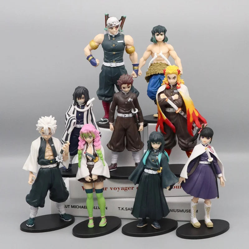 Anime Demon Slayer Kimetsu No Yaiba Sanemi Mitsuri Obanai Muichirou Kyoujurou Tengen PVC Action Figures Model Dolls Toys Gifts