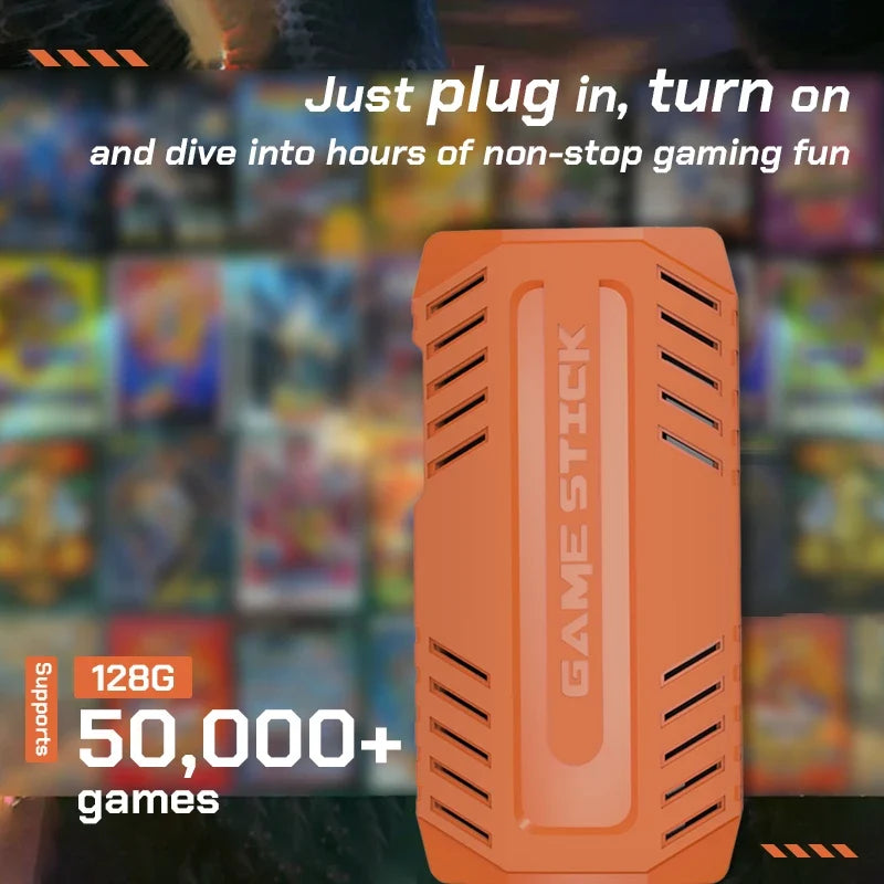 U36 Wireless Game Stick Retro Gaming Console S905 128G 50,000+ Games Support 40+ Classic Emulators For PS1/PSP 4K HDMI Kid Gifts