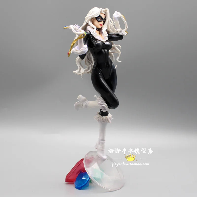 Marvel Bishoujo Statue Black Cat Pvc Figure Model Toy Collection Display Doll Birthday Gift Toy 25cm