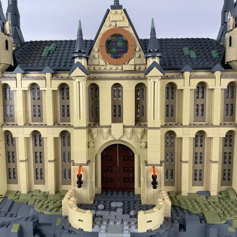 3607pcs MOC Magic School Modular Viaduct Entrance Hall DIY Building Blocks Model, Creative Assembly Toy for Kids and Collectors