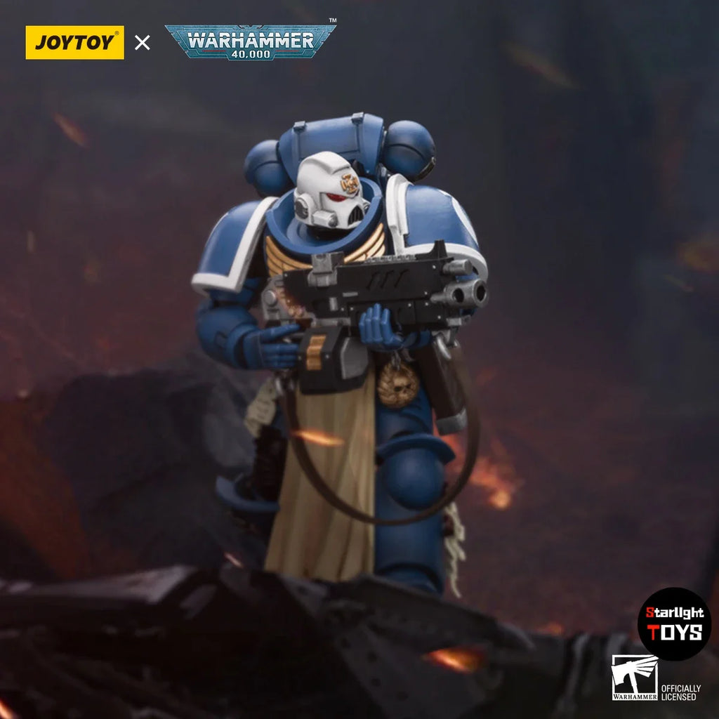 JOYTOY 1/18 Action Figure Warhammer 40K Ultramarines Sternguard Veteran with Auto Bolt Rifle Model Toy