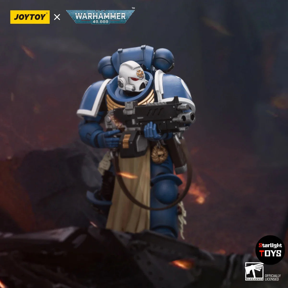 JOYTOY 1/18 Action Figure Warhammer 40K Ultramarines Sternguard Veteran with Auto Bolt Rifle Model Toy