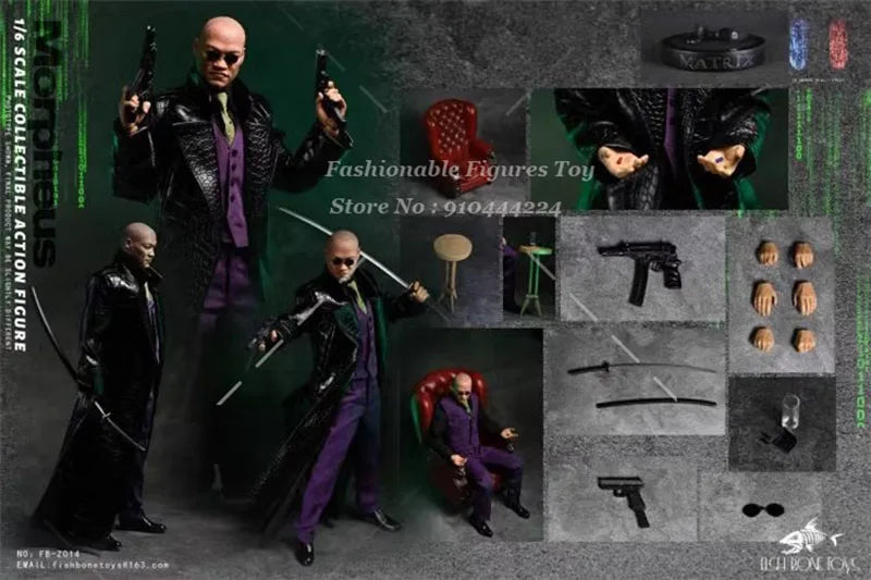 FISH BONETOYS 1/6 FB-Z014 Men Soldier Morpheus Yahya Abdul-Mateen II Dolls Full Set 12Inch Action Figure Body Best Collection