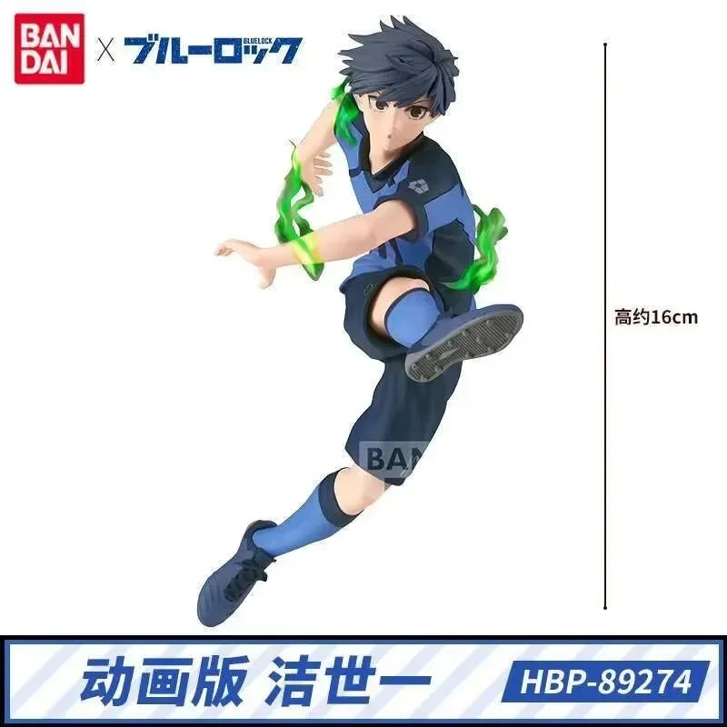 Original Bandai BLUE LOCK Bachira Meguru Isagi Yoichi Anime Action Figures Collection Ornaments Figure Toys Birthday Gift 16cm