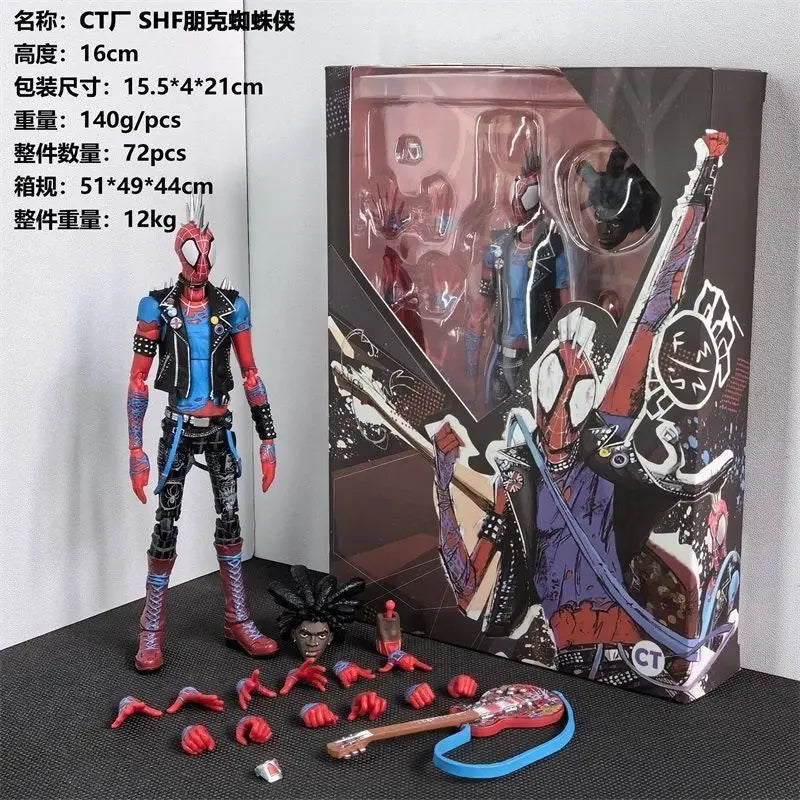 CT Toys Spider-Punk Spiderman Action Figure Spider-Man Across The Spider-Verse Figures Shf Statue Model Doll Toy Kids Gifts