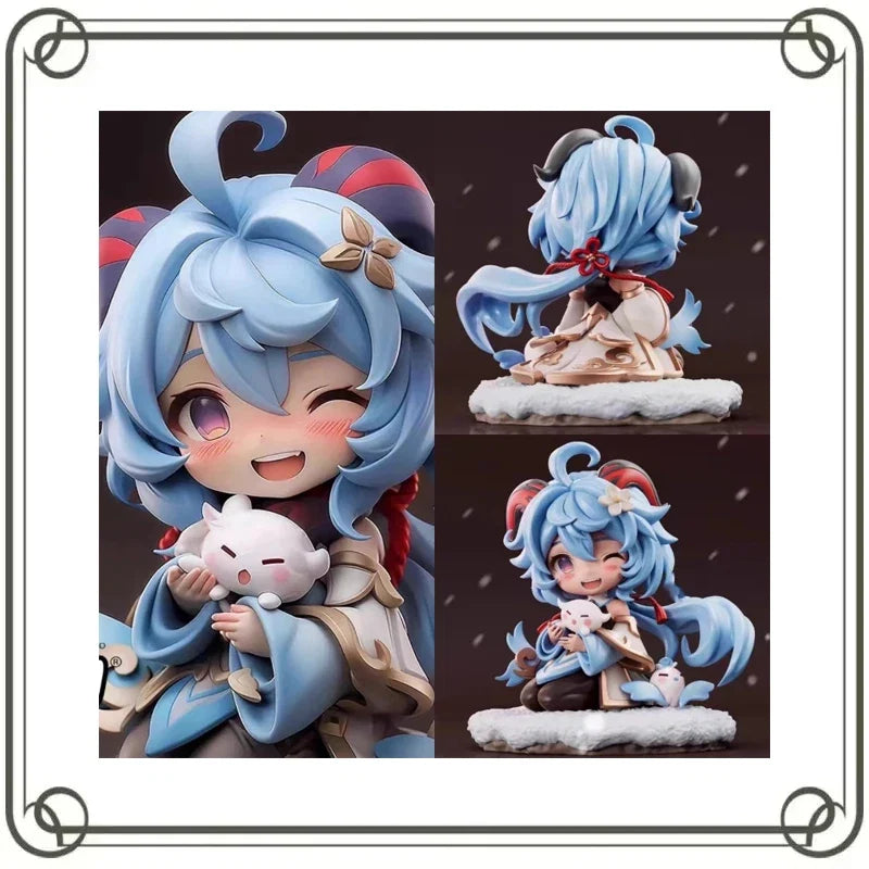 13-17CM Kamisato Ayaka Hu Tao Anime GACHA Q-version Action Figure  Ornament Holiday Gifts Ornament Action Figure Model Toys