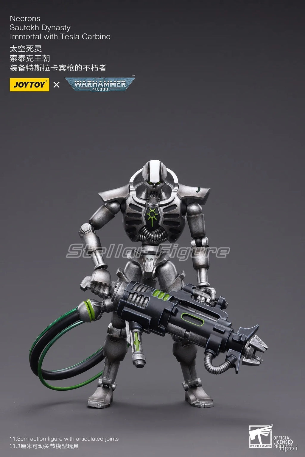 【SF】JOYTOY 1/18 Action Figure Necrons Sautekh Dynasty Deathmark lmmortal with Gauss Blaster Carbine Model Toys Gifts