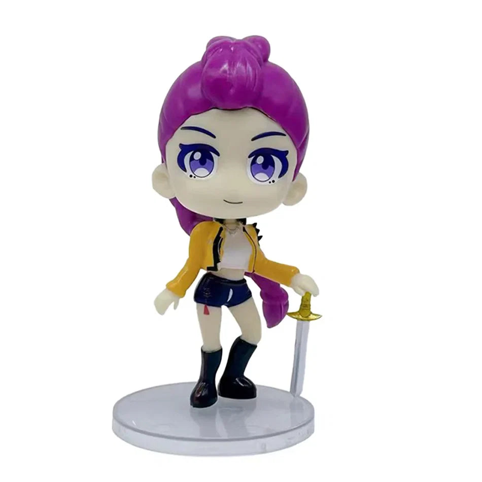 New Q Version Kpop Demon Hunters Figure Toy Cartoon Rumi/Mira/Zoey Action Figure PVC Desktop Decoration Model Doll Toy Fans Gift