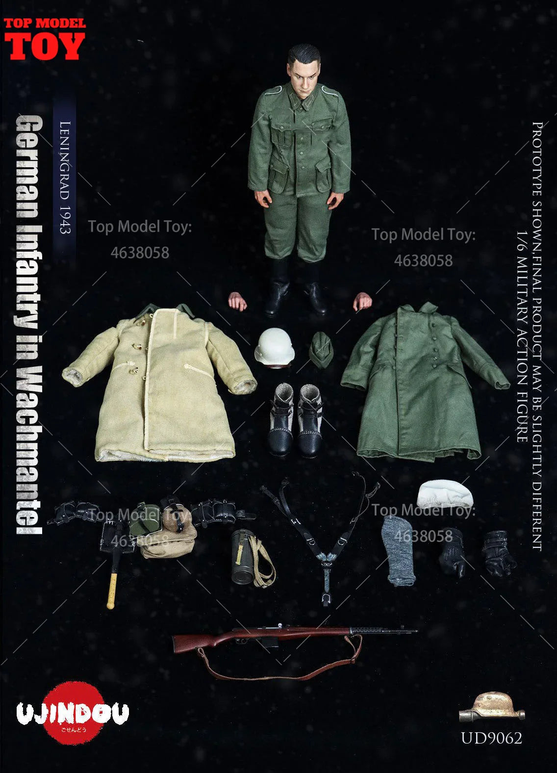 2026 Q2 UJINDOU UD9062 1/6 WWII Deutscher Wachsoldat Komplettset Actionfigur Modell 12'' Männlicher Soldat für Sammlerstück