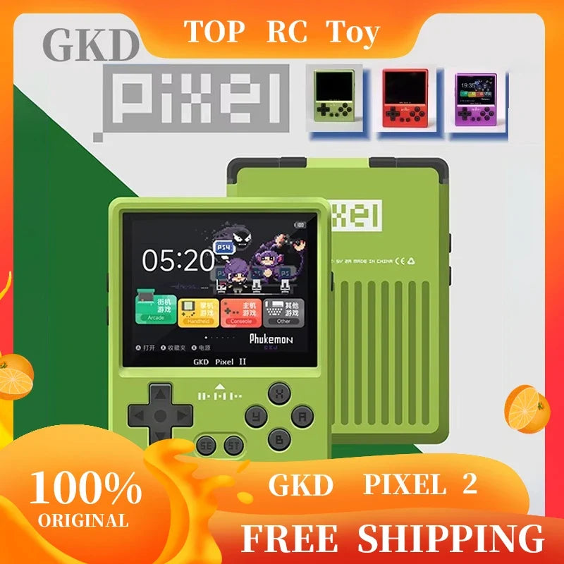2025 New GKD Pixel2 Handheld Game Console Portable Retro Nostalgia Game Console Arcade Game Full Metal Body Cnc Birthday Gift