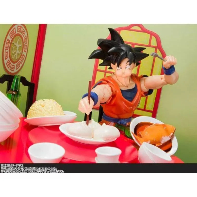 Bandai Dragon Ball Sun Wukong SHF Dinner Table Eight Fill Set Mobile Figures Mock Play Peripherals Toys Collection Gifts