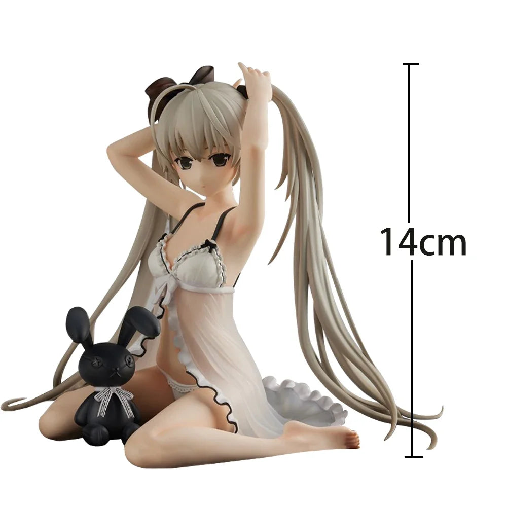 Game Anime Kasugano Sora action figures sitting pose Kasugano Sora figurine pajamas PVC model desk decoration birthday gift 14CM