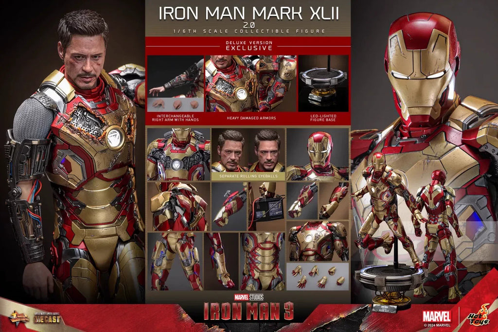 Neu auf Lager Hottoys Iron Man Mk42 Ht 1/6 Mms758b Mms759b 2.0 War-Damaged Deluxe Edition Standard Edition Actionfigur Spielzeug