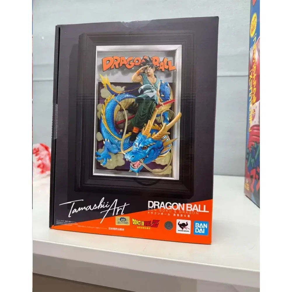 100% Authentic In Stock Bandai Tamashii Art Series Dragon Ball Anime Son Goku & Shenron 3D Figure Frame