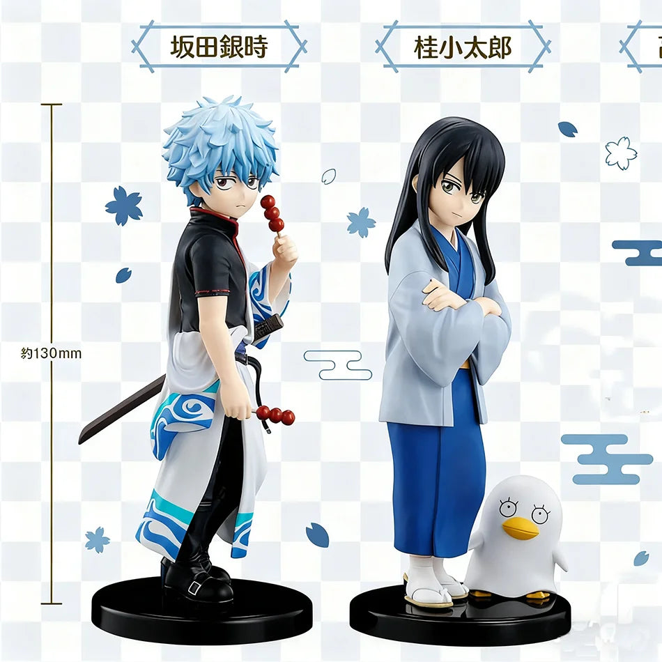 Original 14CM Anime Gintama Figure Sakata Gintoki Katsura Kotarou Stand Anime Model Toys Gifts Collection Decoration Ornaments