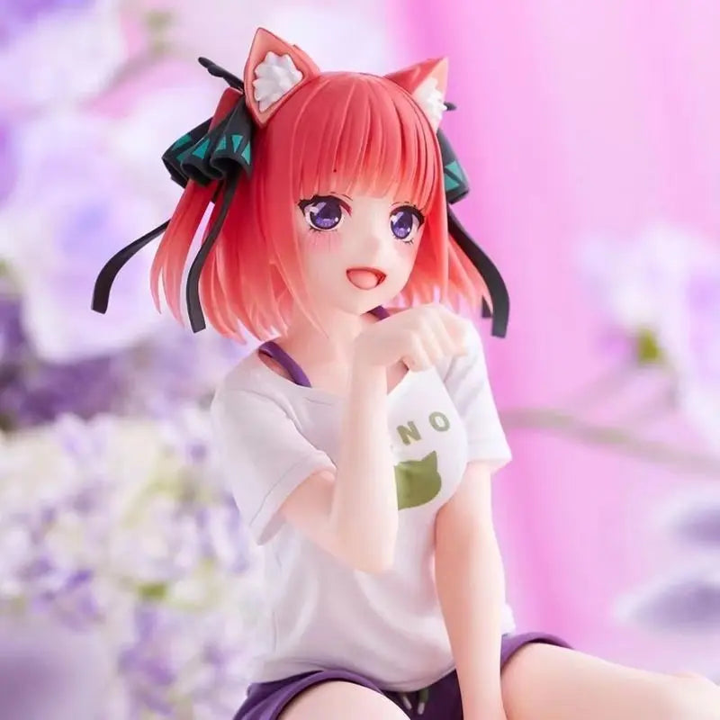 Five Equal Flower Wedding Bride Nakano Nino Cat Home Outfit Anime Figure Ornament Boy Gift