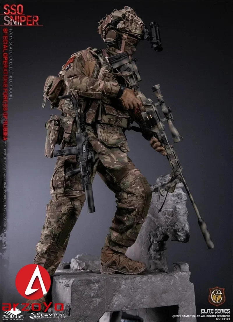 DAMTOYS 78108 1/6 Russian Federation SSO Special Forces Sniper Male Soldier Full Set 12inchs Action Figure Collectible Model