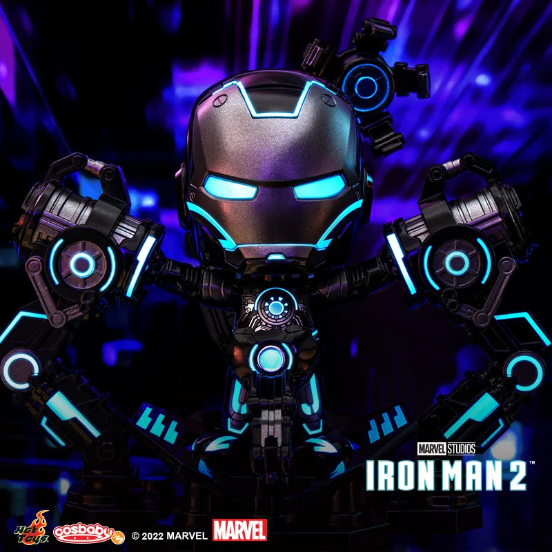 HotToys Iron Man 2 Neon Tech Version Iron Man Cosbaby Mini-Sammelfigur mit Dockingstation für Marvel-Film-Sammler