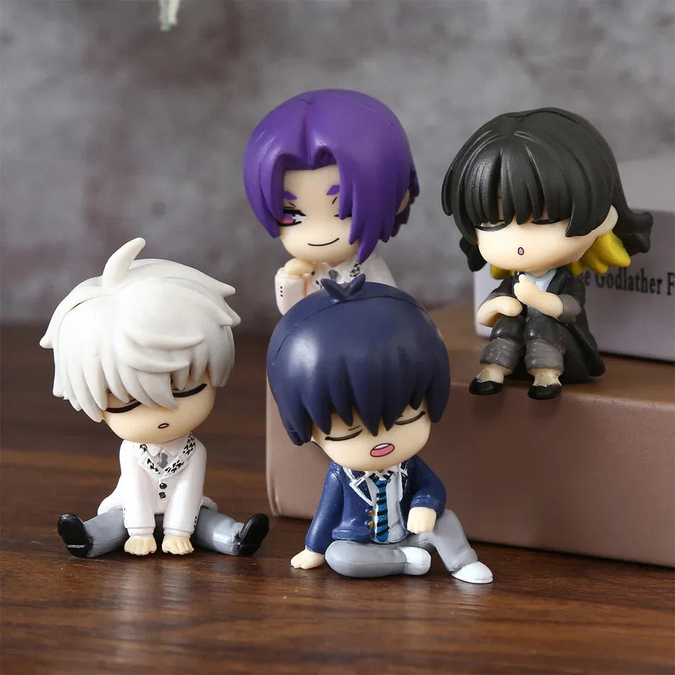 4pcs Blue Lock Gk Anime Figure Isagi Yoichi Bachira Meguru Shoulder To Shoulder Sleep Q-Version Kawaii Model Statue Kid Toy Gift