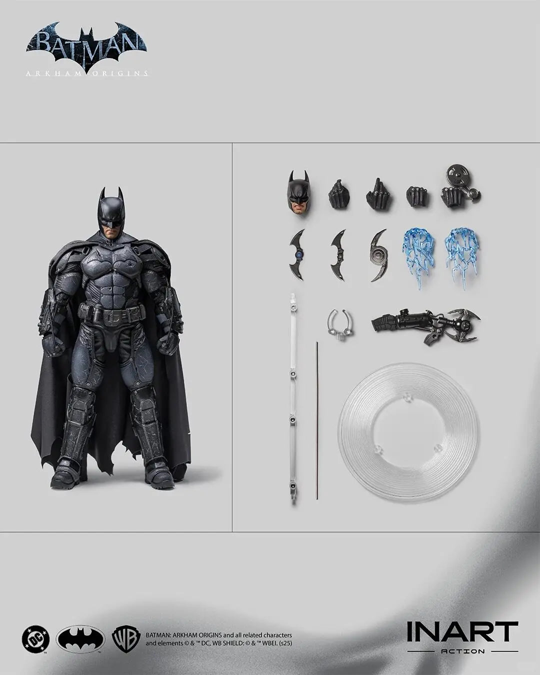 ã€BALD ERHÄLTLICHã€‘INART G0007 Arkham Origins Batman Battle Damaged Edition 1/12 Actionfigur Fertigmodell Geschenk-Sammlung
