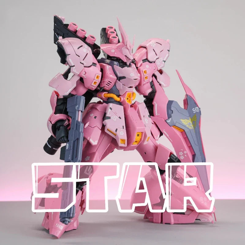 1/144 RG Sazabi Sakura Pink Assembly Mecha Action Figure Model Kit High Movable Toy With Water Slide Decal Desktop Ornament Gift