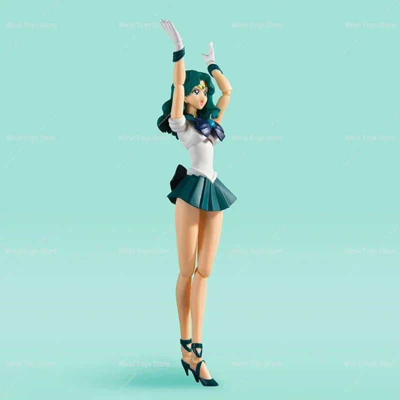 Bandai Sailor Moon Figure SHF Kaiou Michiru Neptune Animation Color Genuine Anime Figure Action Toy Figure Toys for Children
