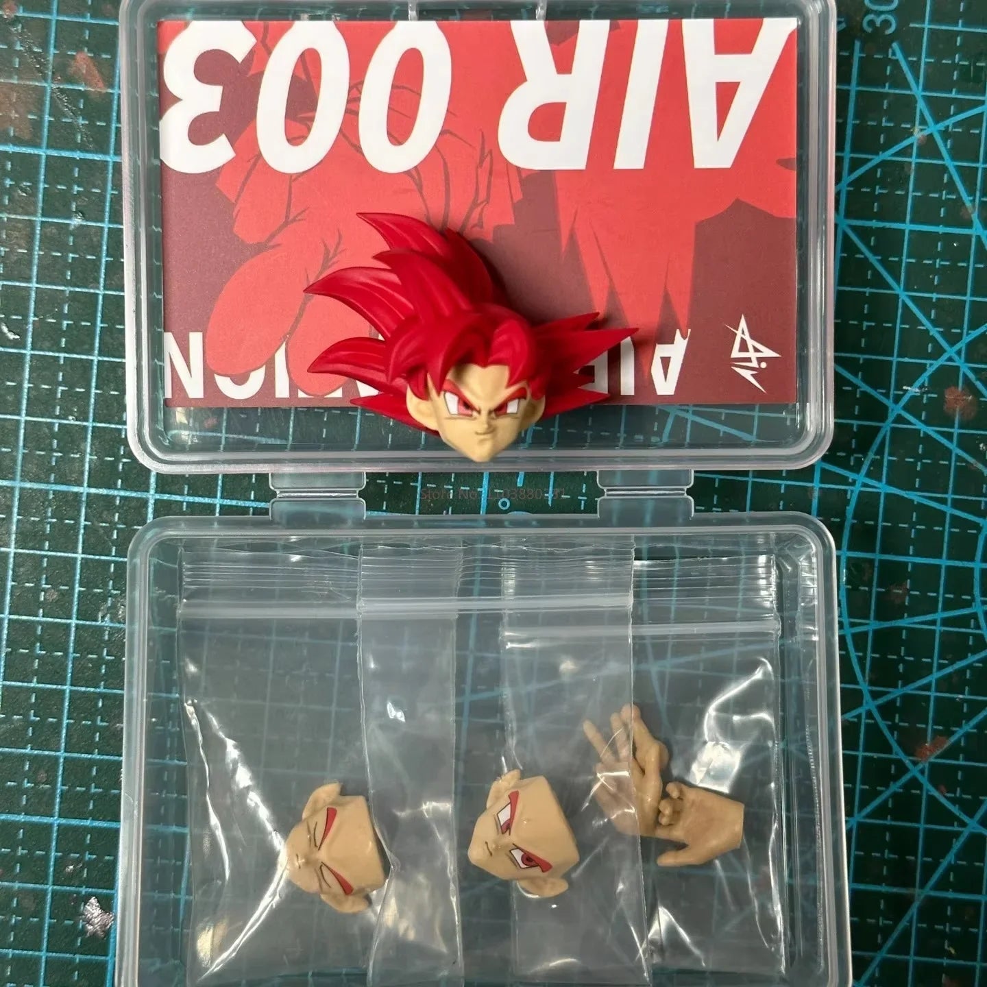 Air Toy Dragon Ball Shf Red God Breath Goku Head Accessories Super Saiyan God Son Goku Custom Heads Kit Accessories Figures