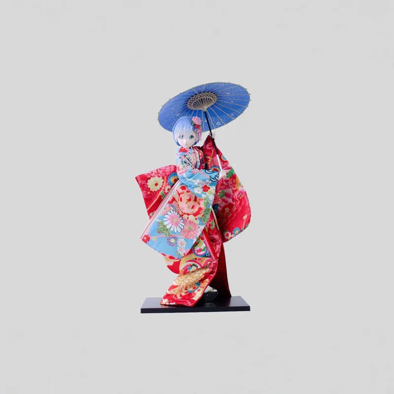 Rem Figurines Starting from Scratch Beautiful Girl Floral Kimono Handmade Collectible Action Figure Toy for Hobbyists